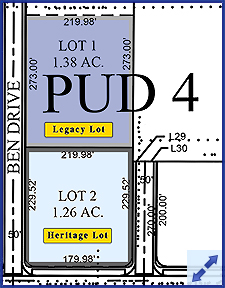 Legacy and Heritage Plaza lots available for sale from Crossroads Point PUD
