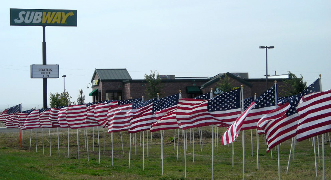 2006 Healing Field 9/11 American Flag Memorial Display at Crossroads Point